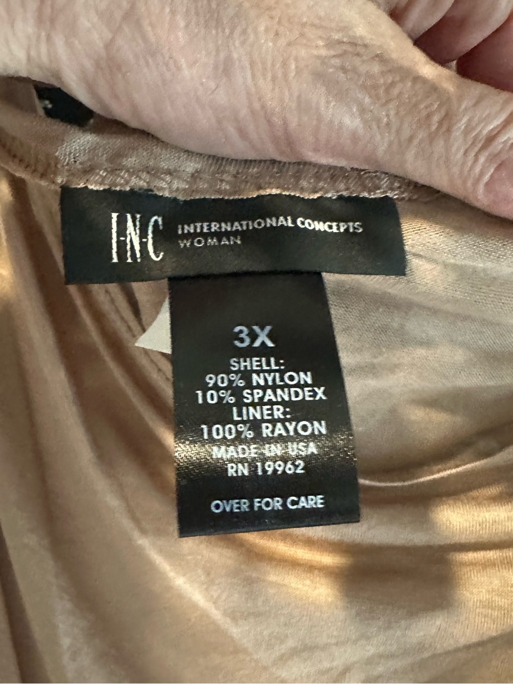 INC International Concepts NWT Deep Black Lace Nude 3X Blouse - Picture 8 of 9